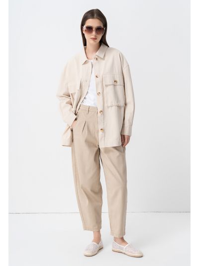 Semi Baggy Denim Solid Pants