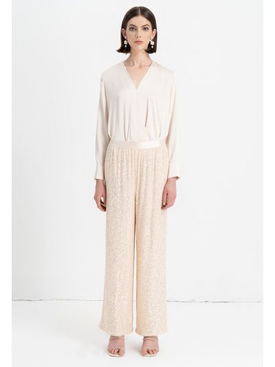 Elastic Waistband Sequins Trouser