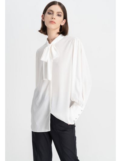 Self Tie Neck Oversize shirt