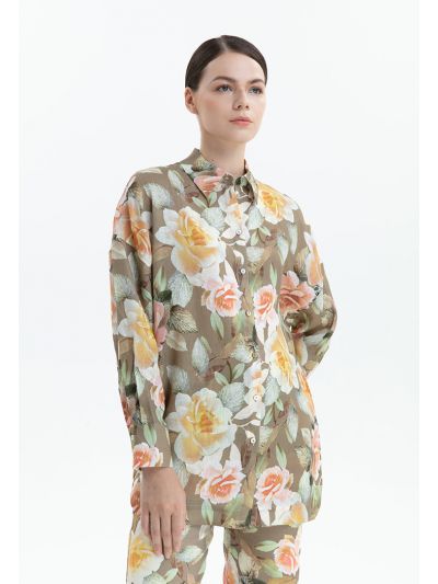 Floral Round Buttom Shirt