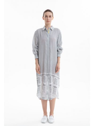 Contrast Pattern Midi Dress -Sale