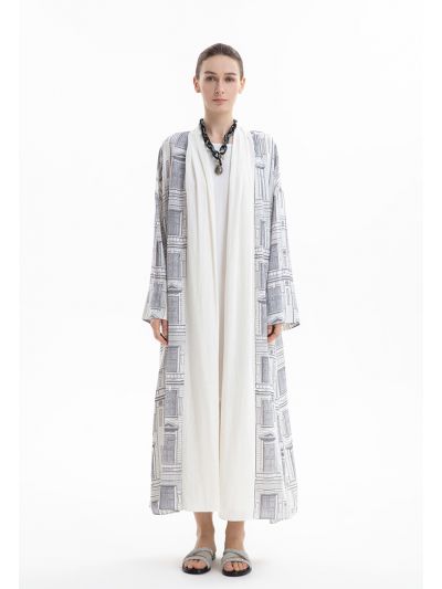 City Printed Maxi Abaya -Sale