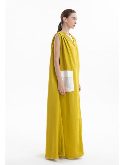 Solid Sleeveless Front Pocket Dress -Sale