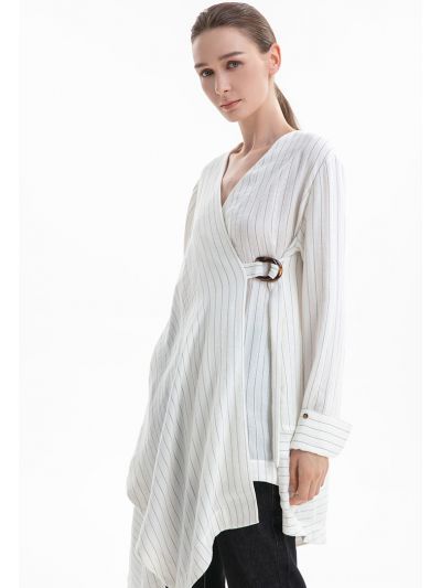  Pin Prints Long Sleeves Top -Sale