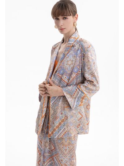 Ditsy Print Collared Jacket -Sale