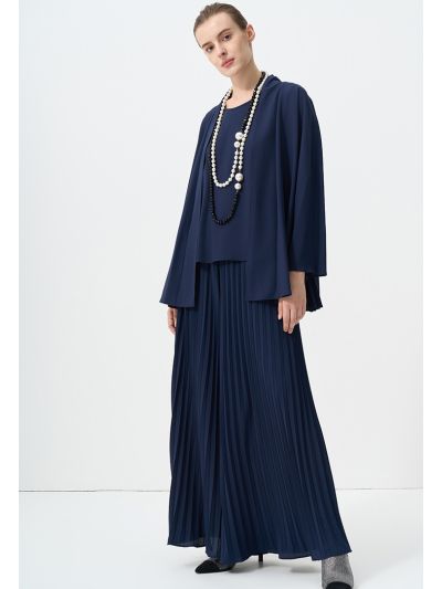 Solid Pleated Wide Legs Trouser