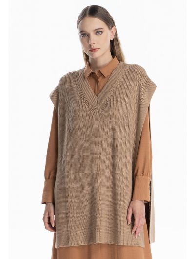 Knitted Loose Fit Solid Knitwear -Sale