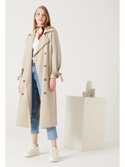 Overlap Single Breasted Midi Coat -Sale