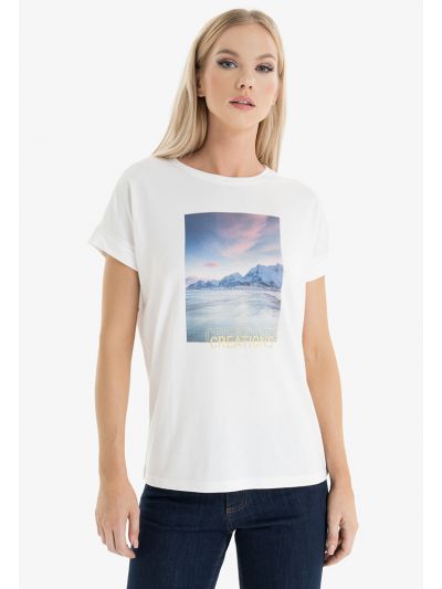Landscape Printed Crew Neck T-Shirt