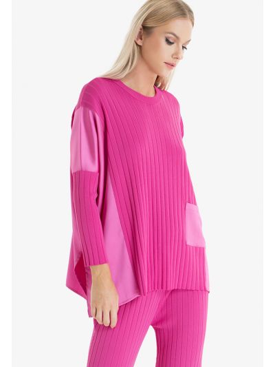Knitted Pleat Oversize Blouse