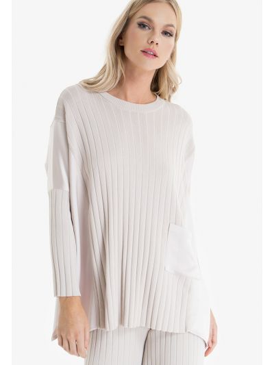Knitted Pleat Oversize Blouse -Sale