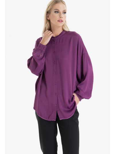 Solid Mandarin Long Back and Short Front Shirt -Sale