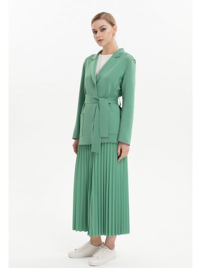 Accordion Pleated Solid Flared Trouser -Sale