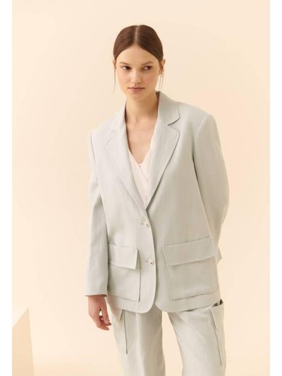 Roman Solid Pocket Detailed Jacket Grey
