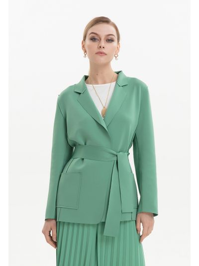 Raw Edge Solid Neoprene Jacket -Sale