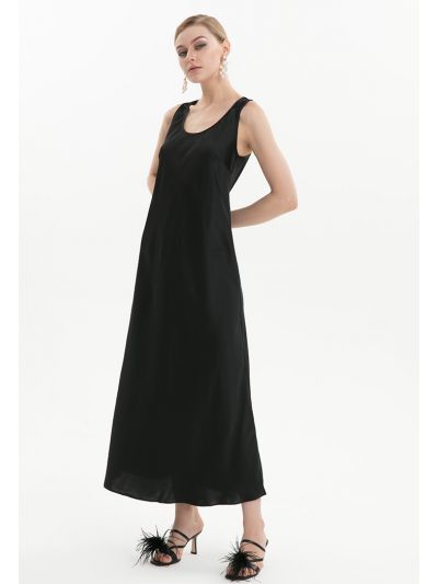 Solid Simple Sleeveless Maxi Dress