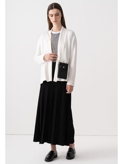 Flared Hem Ribbed Knitted Maxi Skirt
