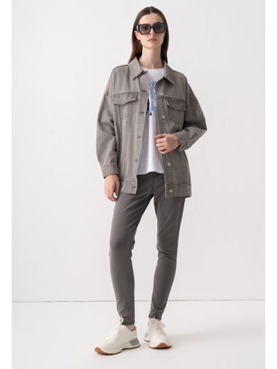 Skinny High Waist Denim Trouser