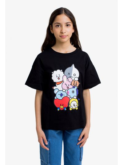 BT21 Printed Crew Neck T Shirt