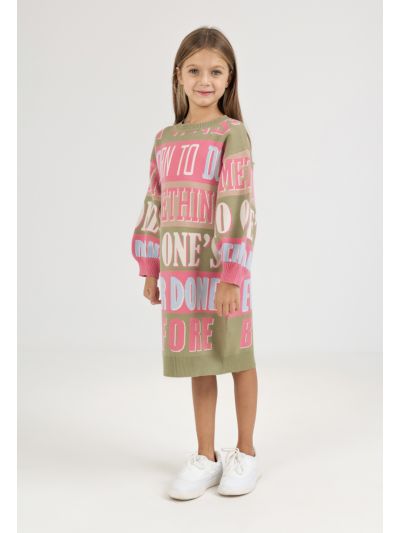 Knitted colorful Winter Dress