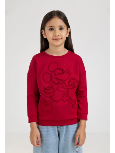 Disney Solid Textured Sweatshirt