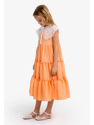 Tiered Lace Pearl Sleeveless Dress
