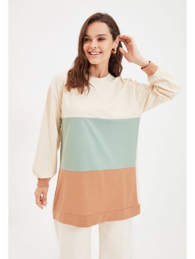 Trendyol Colorblock Knitted Sweatshirt