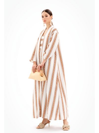 Open Front Textured Maxi Abaya -Sale