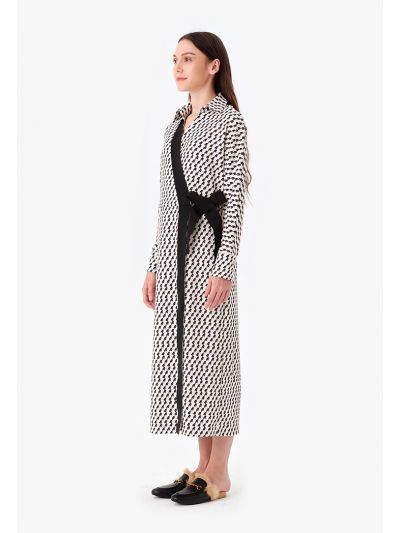Contrast Printed Wrap Dress -Sale