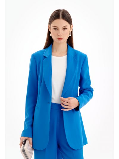 Solid Notched Lapel Blazer -Sale