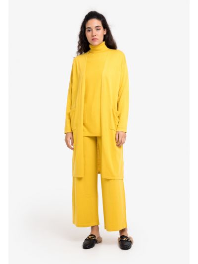 Front Pockets Solid Open Knitted Cardigan -Sale