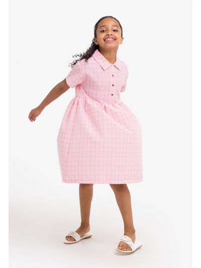 Gingham Check Shirt Dress