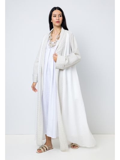 Solid Long Sleeves Maxi Open Abaya 