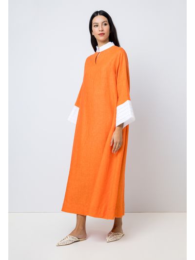 Solid Long Sleeves Maxi Dress