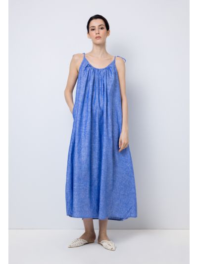 Solid Sleeveless Flared Maxi Dress