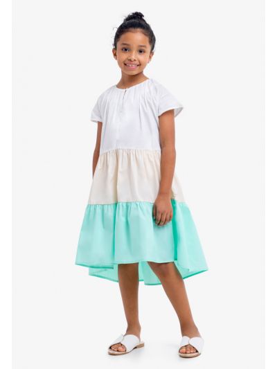 V Neck Maxi Tiered Dress