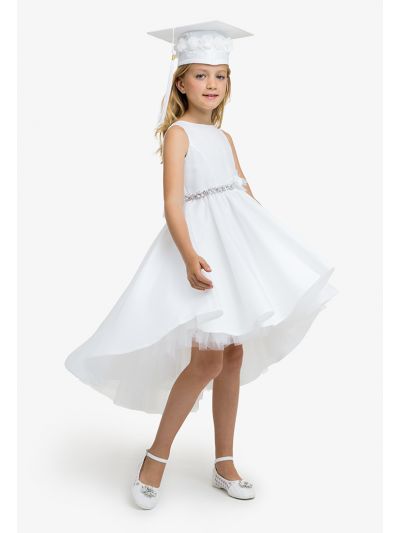 Sleeveless Belted High Low Dress