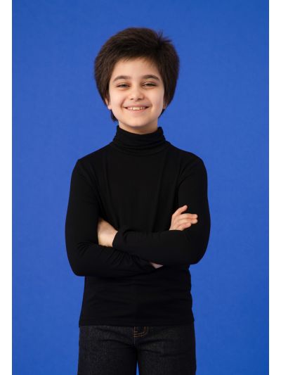 Stretch Jersey Turtleneck Long Sleeve T-Shirt
