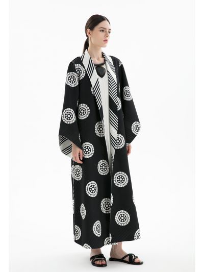 Neoprene All Over Printed Maxi Abaya -Sale