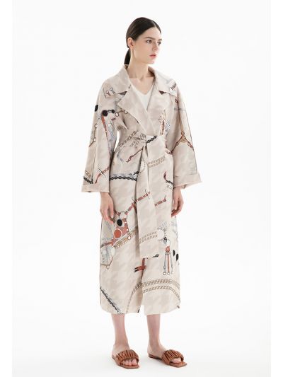 Printed Open Maxi Abaya -Sale