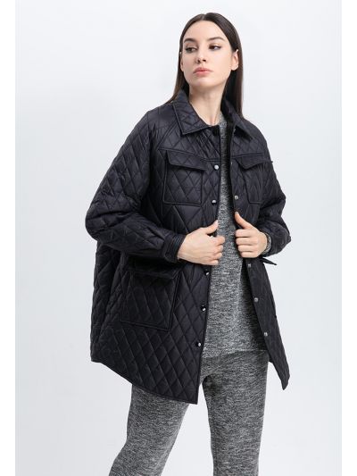 Insulated Diamond Quilted Multi Pockets Jacket