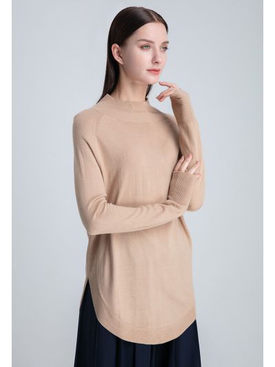 Raglan Sleeve Knitted Solid Top