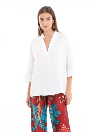 Solid Linen Textured Shirt