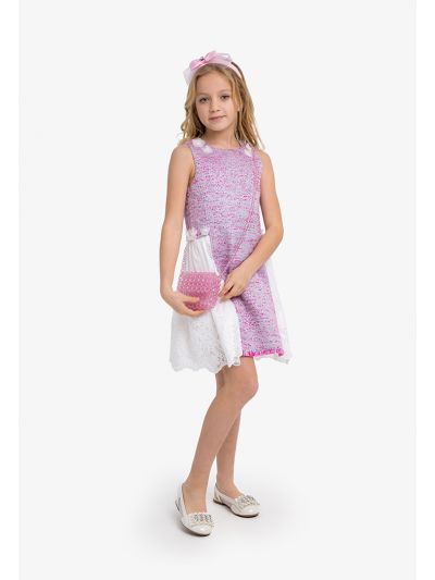 Embroidery Lace Sleeveless Tulle Dress