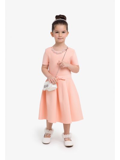 Round Neck Solid Net Dress