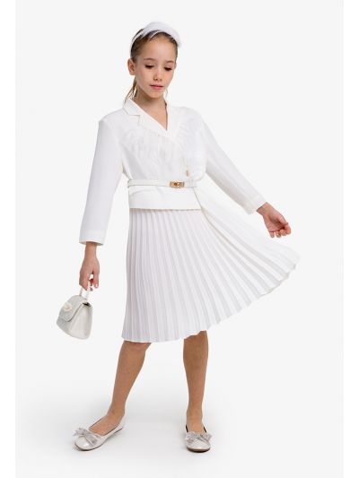 Solid Pleated Dress