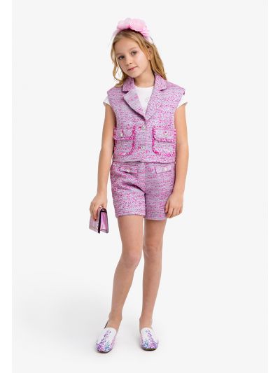Multicolor button details Shorts