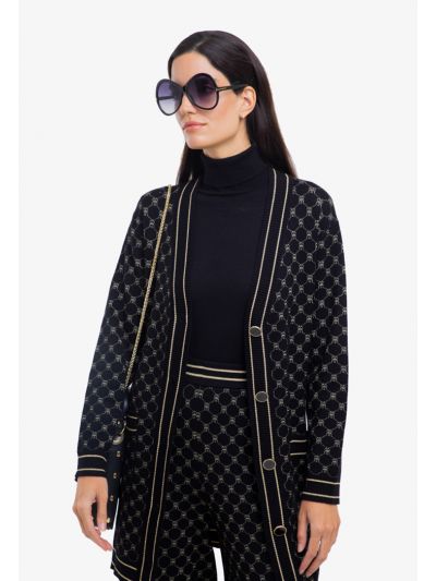Embroidered Two Toned Knitted Jacket -Sale