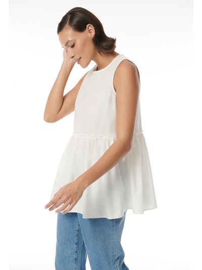 Flared Tiered Solid Sleeves T-Shirt