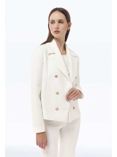 Solid Double Breasted Blazer